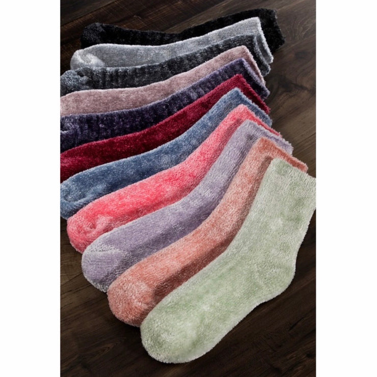 Chenille Socks Coral Pink