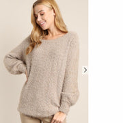 Taupe Multi-way Soft Sweater Pullover