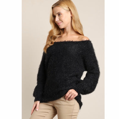 Black Multi-way Soft Sweater Pullover
