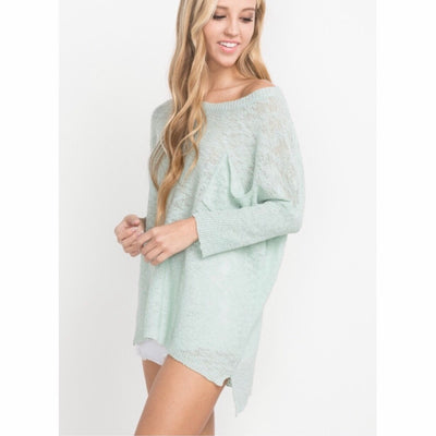 High Low Mint Pullover