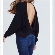 Lush Open Back Top Black