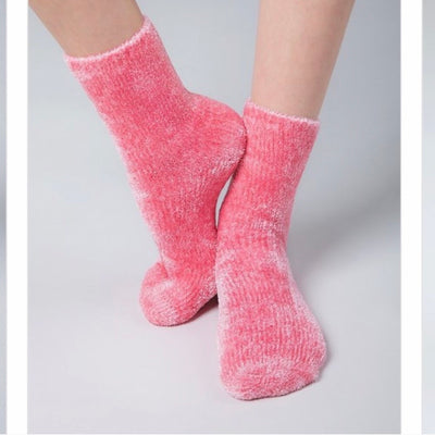 Chenille Socks Coral Pink