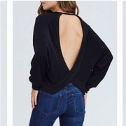 Lush Open Back Top Black