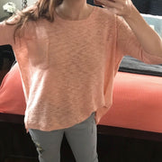 High Low Peachy Pink Pullover