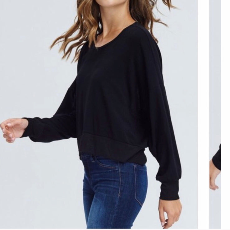 Lush Open Back Top Black