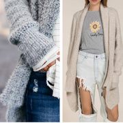 Silky Fuzzy Cardigan in Fired Brick
