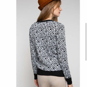 Leopard Print Sweater Pullover Black