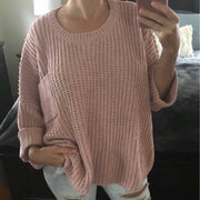 Pocket Chenille Pullover Pink