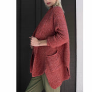 Silky Fuzzy Cardigan in Fired Brick