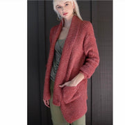 Silky Fuzzy Cardigan in Fired Brick