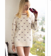 Fuzzy Hearts Ultra Cozy Pullover Sweater