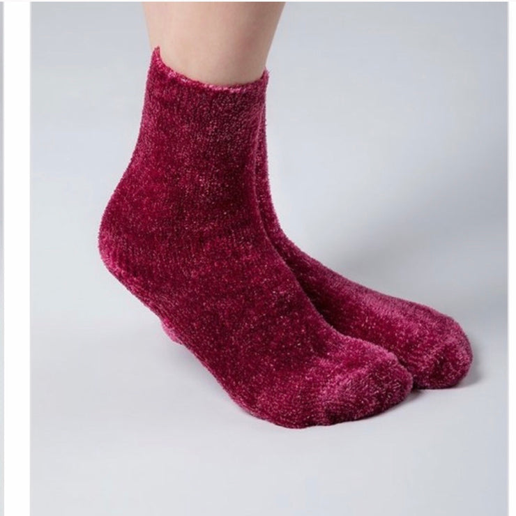 Chenille Socks Coral Pink