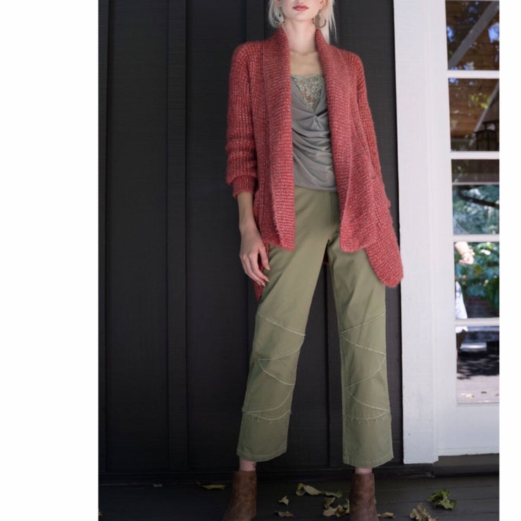 Silky Fuzzy Cardigan in Fired Brick