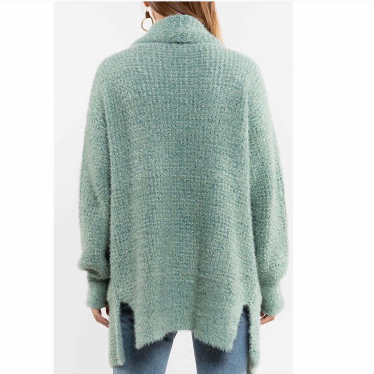 Silky Fuzzy Cardigan in Fired Brick