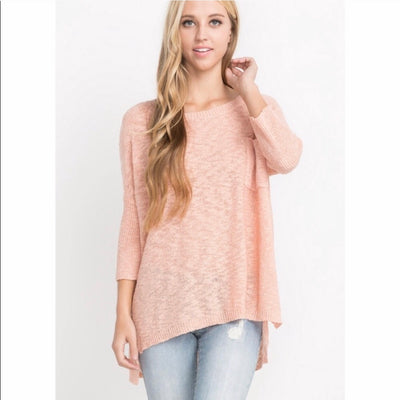 High Low Peachy Pink Pullover