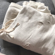 Distressed Hoody Oatmeal
