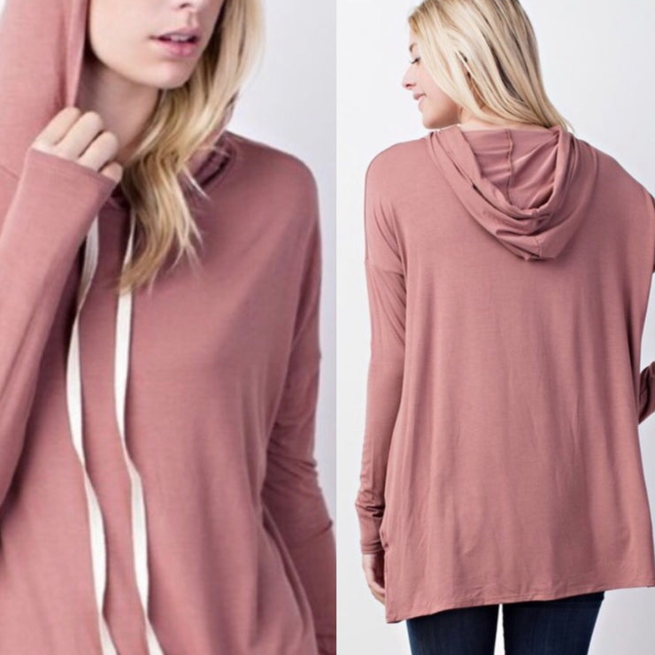 Hooded Bamboo Top H.Grey