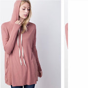 Hooded Bamboo Top Mauve