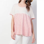 Rose Color Block Slub Knit T