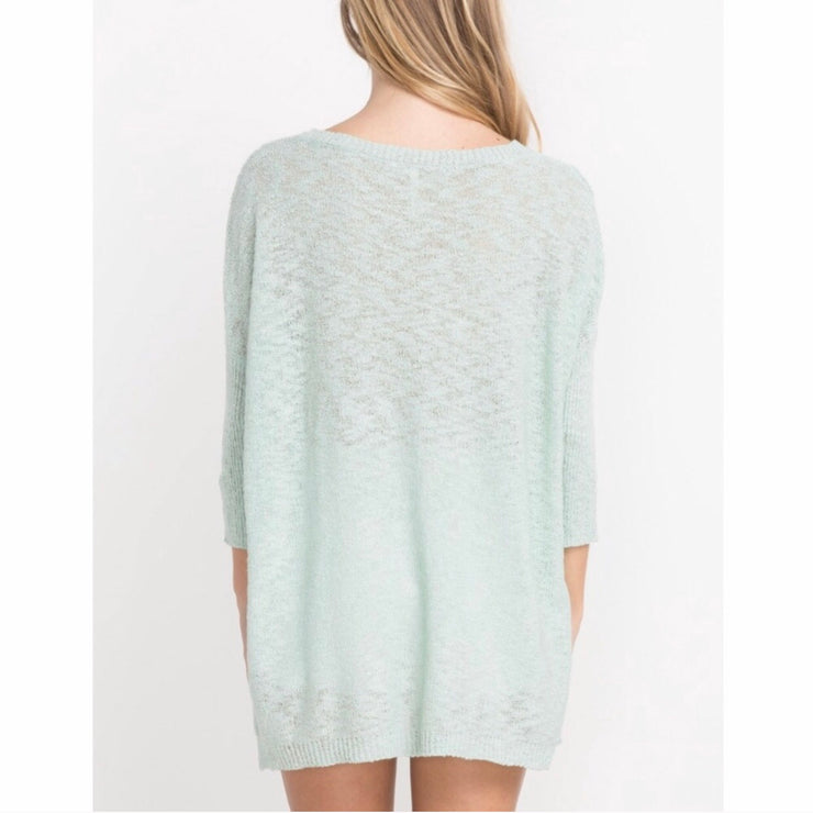 High Low Mint Pullover